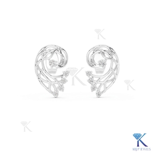 ต่างหูเพชร CVD แบบฝังลายกิ่งไม้ ดีไซน์เกลียววน 14K 18K ทองคำแท้ สำหรับผู้หญิง เครื่องประดับมินิมอล ผลิตโดยผู้ผลิตเครื่องประดับ - Product Image 5
