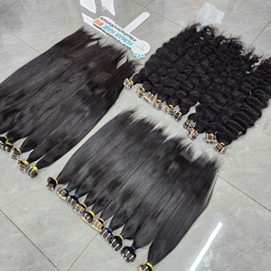 Extensiones de Cabello Humano GUGU, Cabello Virgen Vietnamita, Negro Natural, Largo y Liso, Doble Trama - Product Image 4