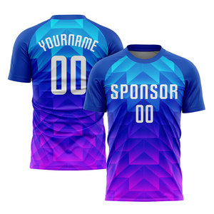Uniforme de Fútbol Sublimado en Blanco Real, Azul Claro y Rosa Intenso, Jersey Premium Personalizado, Kit de Fútbol Transpirable para Equipo Deportivo - Product Image 1