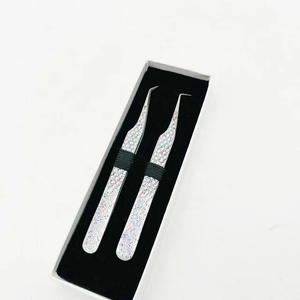 2 Pcs Eyelash Extension Tweezers Set Black Stainless Steel <b>Lash</b> Tweezers Isolation & Volume Tweezers <b>Kit</b> Custom Logo OEM - Product Image 4