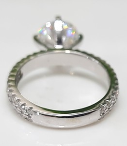 Lab Grown Engagement <b>Ring</b> IGI Certified VVS1 Clarity 14K White Gold Brilliant Cut Filled Diamonds Djewels Cute Style Women'sLab - Product Image 4