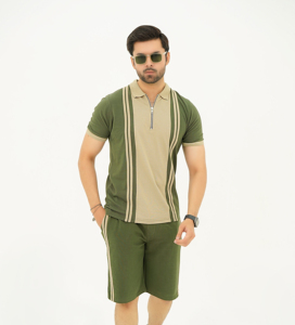 Men's Custom Logo Blank Breathable Summer <b>Set</b> Cotton Street Wear Vintage Luxury Oversized Drop Shoulder T-shirt <b>Set</b> Matching <b>Set</b> - Product Image 4