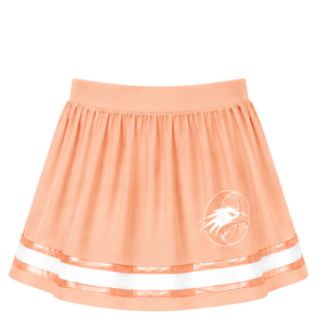 Falda de Animadora Color Durazno, Falda Deportiva Plisada con Ribete a Rayas, Ropa Deportiva Personalizada para Equipos - Product Image 1