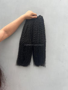 Extensiones de cabello Remy rizado indio virgen crudo 100%, onda suelta, cutícula natural sin procesar, alineada, venta al por mayor, cabello humano - Product Image 3