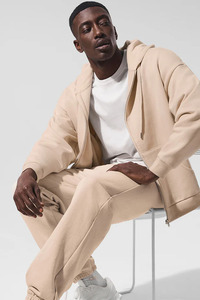 Ensemble de survêtement unisexe 2 pièces surdimensionné avec logo personnalisé, fermeture éclair intégrale, en coton mélangé épais, style streetwear, pour homme, avec sweat à capuche zippé – Meilleures ventes - Product Image 5