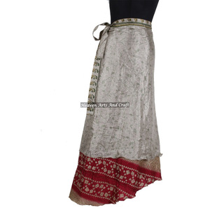 2026 Spring New Arrive Elegant Vintage Styles Print Asymmetrical <b>Wrap</b> <b>Skirt</b> Wholesale Lot Indian Magic <b>Skirt</b> Multi Wear Sari - Product Image 5