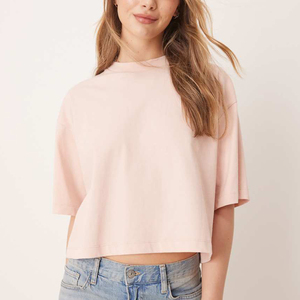 Camiseta Corta Oversize con Hombros Caídos y Estampado Personalizado para Mujer 2026 - Product Image 3