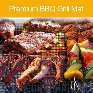 1 pezzo riutilizzabile lavabile reversibile rete antiaderente per griglia per barbecue rivestimento foglio di cottura per esterni a Gas carbone-BBQ accessori - Product Image 2