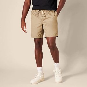 Shorts de marche pour hommes, coupe décontractée, taille élastique, en tissu peigné polyester/coton, écologiques et respirants - Product Image 5
