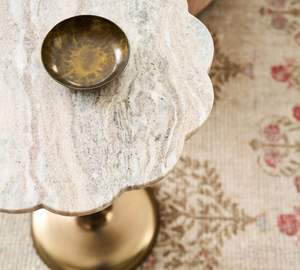 Table basse moderne en pierre, motif montagne enneigée et orchidée, mobilier d'appoint élégant, imperméable, écologique, pour villa, salle à manger, intérieur, salon - Product Image 4