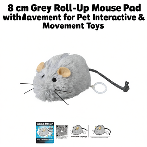 Tapis de souris gris enroulable de 8 cm avec mouvements pour jouets interactifs et d'animation pour animaux de compagnie - Product Image 2