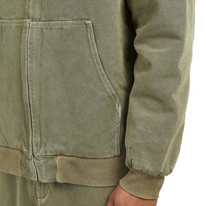 Veste de travail en coton personnalisée en toile de coton travail couleur unie vintage coton délavé veste à capuche pour hommes vente en gros - Product Image 5