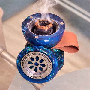Introducing New Trendy Blue Resin Incense <b>Burner</b> Brown Leather Therapeutic Use Eco-Friendly Durable Perfect Blend Elegance - Product Image 1