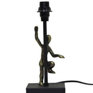 Base de Lámpara de Mesa con Figura de Hombre Escalando en Bronce Antiguo - Lámpara de Escritorio Escultural Metálica Industrial - Lámpara Decorativa Moderna Art Deco - Product Image 1