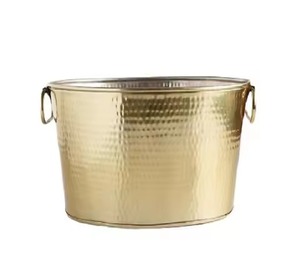 Stylish Metal <b>Ice</b> Beverage Tub Stainless Steel <b>Ice</b> <b>Cooler</b> Bucket Wine Beer Chiller Tub for Event Bar Serving - Product Image 6