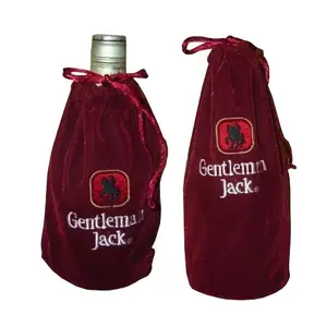 Venda quente Várias Cores Respirável Durável Veludo Material Vinho Garrafa Carrier Bag Velvet Wine Bag