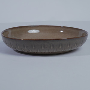 Tazón de Cerámica Color Caqui Mate, Plato Redondo Esmaltado para Servir, Plato de Porcelana con Borde Repujado para Hogar, Restaurante, Hotel - Product Image 5