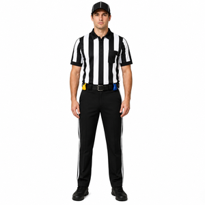 Maillot d'arbitre sublimé à rayures, uniforme d'équipe de performance, couleur unie, séchage rapide, short, vêtements officiels de football américain - Product Image 2
