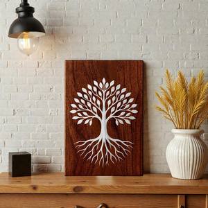 Urna Conmemorativa de Madera Grabada con el Árbol de la Vida, Caja de Recuerdo de Madera Sólida para Cenizas Humanas, Tamaño Mediano 9x5.5 Pulgadas - Product Image 1