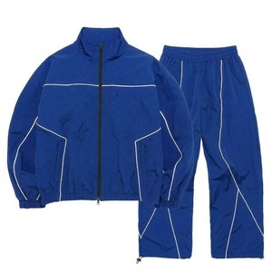 Causal Comfortable Logo <b>ZIP</b> <b>Up</b> <b>Jacket</b> Nylon Sets Unisex Running Windbreaker Set With Reflective <b>Zip</b>-<b>up</b> Polyester Nylon Tracksuit - Product Image 3
