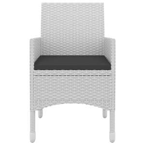 Juego de Comedor para Jardín con Mesa Negra, Sillas Blancas y Cojines Negros - Product Image 4