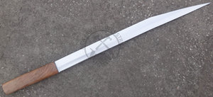 Couteau Seax Viking long en acier à haute teneur en carbone forgé à la main, lame de 21 pouces, manche en bois, finition polie, couteau sax médiéval de collection - Product Image 6