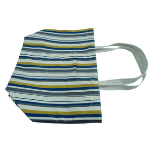 Sac fourre-tout en toile naturelle 12 OZ à rayures multicolores avec poche intérieure suspendue et poche extérieure en V, doublure en taffetas de polyester - Product Image 4