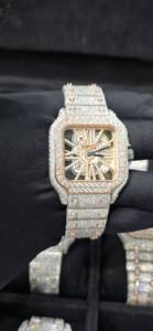 Montre de luxe sport et affaires en acier inoxydable avec diamants Moissanite VVS, cadran carré, chiffres romains, style Hip Hop, mécanique, idéale pour un anniversaire - Product Image 6