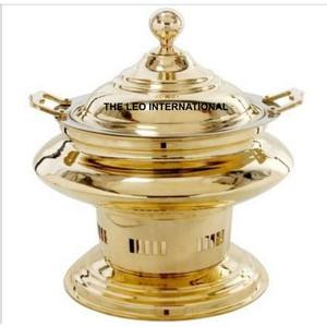 Elegante calentador de comida redondo, perfecto para buffets, fiestas y catering, de latón, ideal para regalos de inauguración de casa y de empresa. - Product Image 3