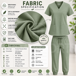 Premium Medical <b>Scrub</b> Set Manufacturer Breathable Healthcare Uniform Supplier Worldwide - Product Image 6