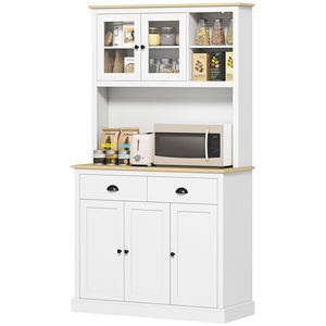 Moderno Mueble de Cocina Independiente de 71 Pulgadas de Alto, Color Blanco, con Encimera Ancha y Estantes Ajustables, Mueble Despensa de 71 Pulgadas de Alto - Product Image 1