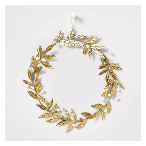 Handcrafted Silver Metal Nature Inspired <b>Wreath</b> with Intricate Leaf Detailing for Stylish Wall Decoration - Product Image 4