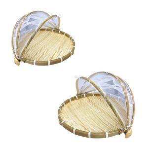 Premium Vietnamese BAMBOO TRAY with <b>Mesh</b> Lid Perfect for Picnic and Garden Parties Home Decor - Product Image 1