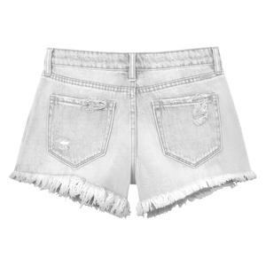 Jeans de mujer de cintura alta, rasgados, casuales, de pierna recta, con dobladillo deshilachado, cierre de botones delantero, con bolsillos, para verano y playa, de Bangladesh - Product Image 2