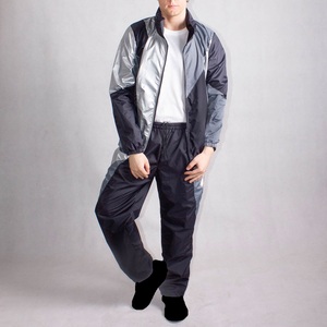 Men's Black Silver Color Blocking <b>Track</b> <b>Pants</b> Elastic Waist Side Pockets Casual Style Full Length Polyester Material Spring Wear - Product Image 1