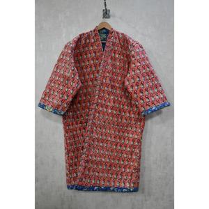 Chaqueta Acolchada Reversible de Algodón Kantha, Abrigo Largo Estilo Boho para Mujer, Bata Hecha a Mano, Ropa Étnica - Product Image 3