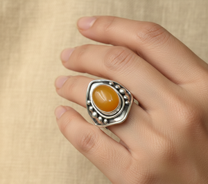 Carnelian Gemstone 925 Sterling Silver <b>Ring</b> Triangle Design Handmade <b>Statement</b> <b>Ring</b> Rose Gold Yellow Gold Plated Jewelry - Product Image 3