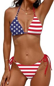 Ensemble de bikini triangle pour femme, maillot de bain deux pièces coquin à nouer avec anneau en O - Product Image 4