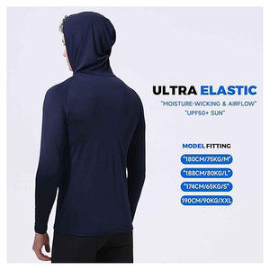 เสื้อฮู้ดป้องกันแสงแดด UPF 50 พลัสสำหรับผู้ชาย เสื้อเชิ้ตแขนยาวระบายความชื้นพร้อมหน้ากากในตัว สำหรับตกปลาและเดินป่า - Product Image 2