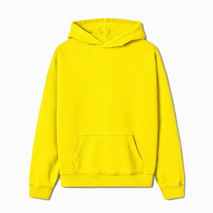 เสื้อฮู้ดโอเวอร์ไซส์ผู้ชาย สีพื้น ผ้าฟลีซ สวมใส่สบาย มีกระเป๋าจิงโจ้ เหมาะสำหรับฤดูหนาว ผ้าฝ้าย 100% ปักลาย - Product Image 4