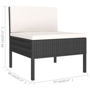 Juego de 3 Sillas de Jardín en Color Blanco Crema y Negro para Entretenimiento al Aire Libre - Product Image 6