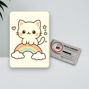 Cute Cat Rainbow Design Eyelash <b>Box</b> Rectangle Cardboard Lash <b>Storage</b> Packaging Beauty <b>Tool</b> For Twizer Eyelash Extension Plate - Product Image 3