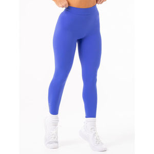 Ensemble 2 pièces respirant et écologique pour femme : Leggings de yoga froncés en V et soutien-gorge, bleu roi uni, réversible, OEM, vente chaude - Product Image 4