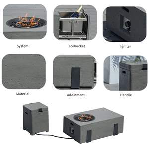 Juego de 2 Mesas para Fogatas de Jardín con Cubo de Hielo Integrado, Fogatas Duraderas de Óxido de Magnesio - Product Image 5