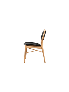 Modern Scandinavian Tufted Eco-Friendly Dining <b>Chair</b> Faux Leather Upholstered Seat Backrest Solid Wooden <b>Legs</b> Minimalist Home - Product Image 4