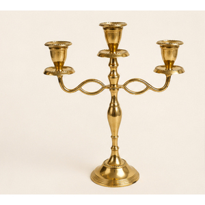 <b>Gold</b> 3 Arm <b>Candelabra</b> Metal Candle Holder Wedding Centerpiece Stand for Hotel Party and Event Table Decoration In Best Price - Product Image 3