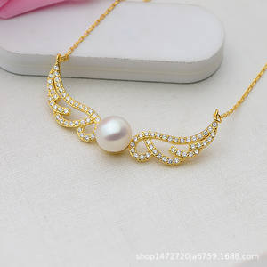 S925 Silver <b>Angel</b> <b>Wings</b> Pendant with Neck Chain & Clavicle <b>Bracelet</b> DIY Pearl Jewelry Accessories 358 - Product Image 3
