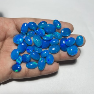 โอปอลเวโลแท้ทรงรีแบบคาโบชอง คุณภาพเยี่ยม หลายสี โอปอลไพรบา โอปอลไฟสีน้ำเงิน หินประจำเดือนตุลาคม - Product Image 4