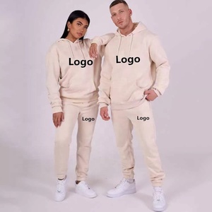 Conjunto de dos piezas personalizado Unisex de gran tamaño de alta visibilidad pantalones de chándal de invierno Joggers corte media manga sudadera Streetwear adultos - Product Image 6