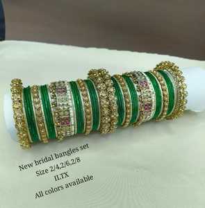 Luxury High Quality Tungsten <b>Gold</b> Plated Multi Color Traditional <b>Bangles</b> <b>Set</b> Women's Indian Bridal Engagement Wedding Party Gift - Product Image 1